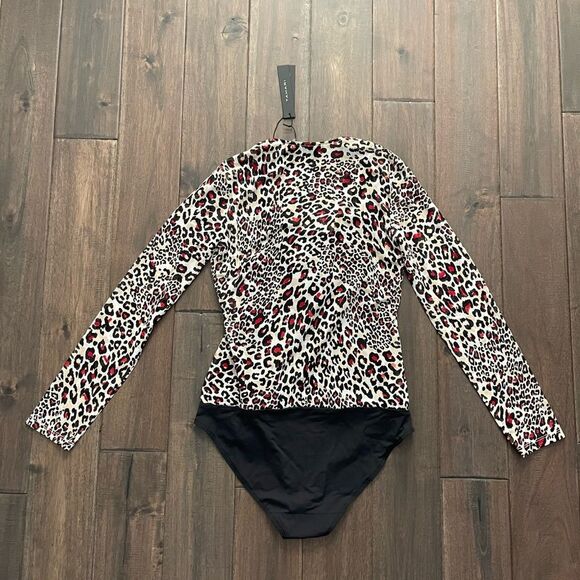 Tahari My Perfect Shape Animal Print Bodysuit S NWT - Picture 8 of 9